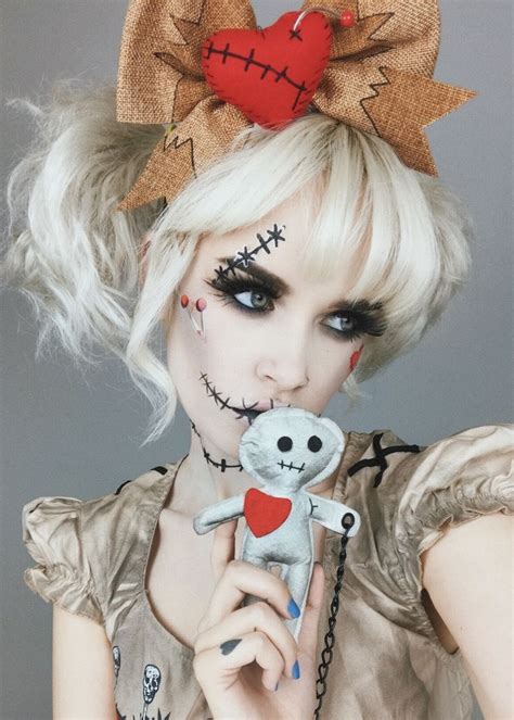 Dazzling voodoo doll makeup